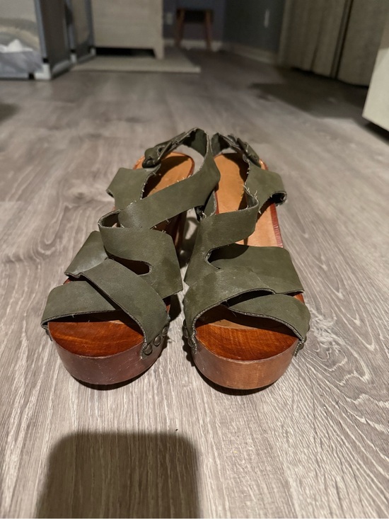 Madden Girl Shoes - Madden Girl Olive Green Strappy Platform Sandals